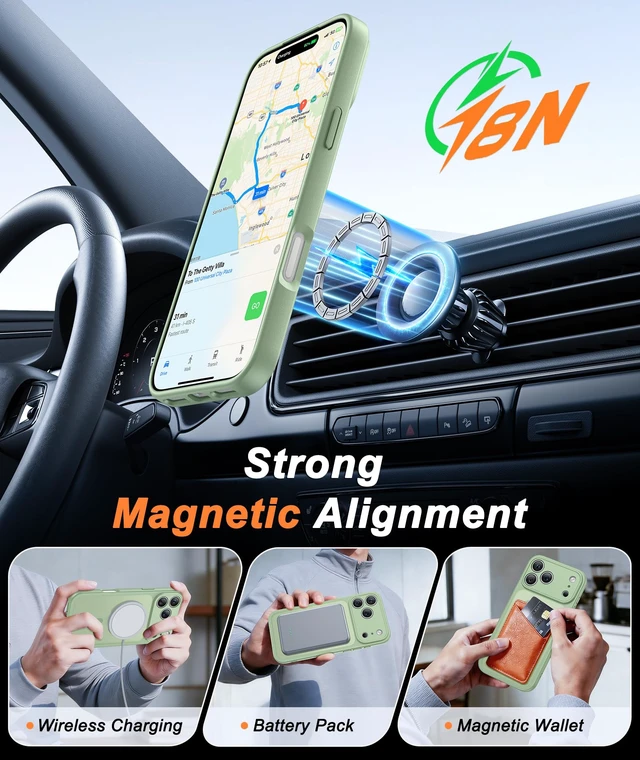 Alt view image 3 of 7 - for iPhone 18 Pro-Max Case: iPhone 17 Pro Max Light Green Cover | Fit for MagSafe, Translucent Slim Matte Magnetic Shockproof Protective Cases, Military Grade Drop Protection Screen Protector