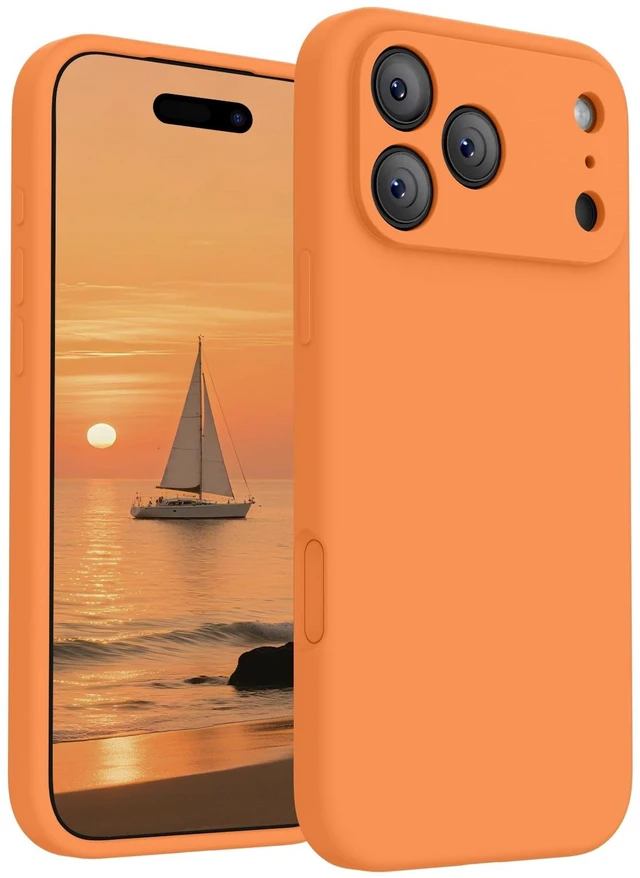 Main image of Magnetic for iPhone 17 Pro Max Case, 6.9", Orange | Compatible with MagSafe, Integrated Silicone Camera Control Button, Camera Protection, Anti-Scratch Soft Microfiber Lining