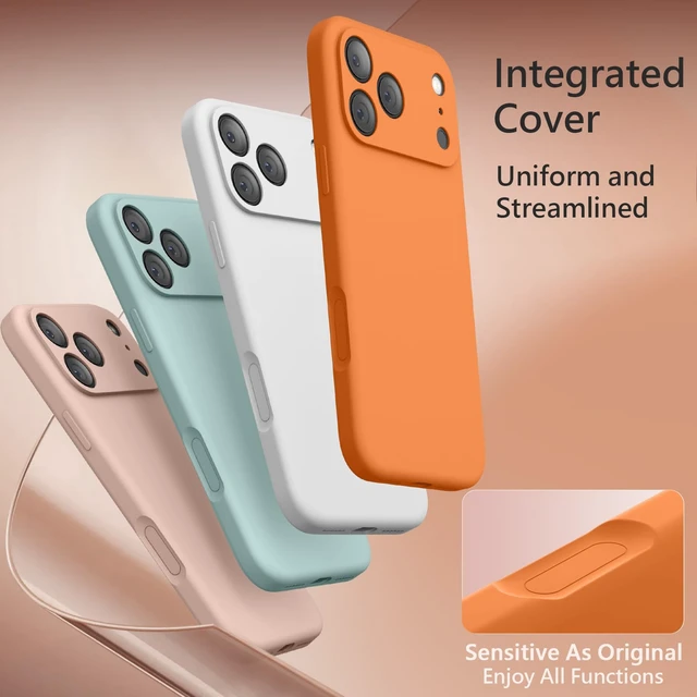 Alt view image 7 of 7 - Magnetic for iPhone 17 Pro Max Case, 6.9", Orange | Compatible with MagSafe, Integrated Silicone Camera Control Button, Camera Protection, Anti-Scratch Soft Microfiber Lining