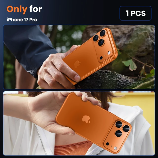 Alt view image 6 of 6 - for iPhone 17 Pro Camera Lens Protector - Military Grade Design | Strong Adhesion, Daily Shatterproof, Metal Aluminum Alloy Tempered Glass Camera Screen Protector, Cosmic Orange