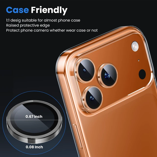 Alt view image 4 of 6 - for iPhone 17 Pro/iPhone 17 Pro Max Camera Lens Protector | Original Shooting Mode, Individual Metal Cover Film, Shatterproof HD Tempered Glass Camera Screen Protector, Clear