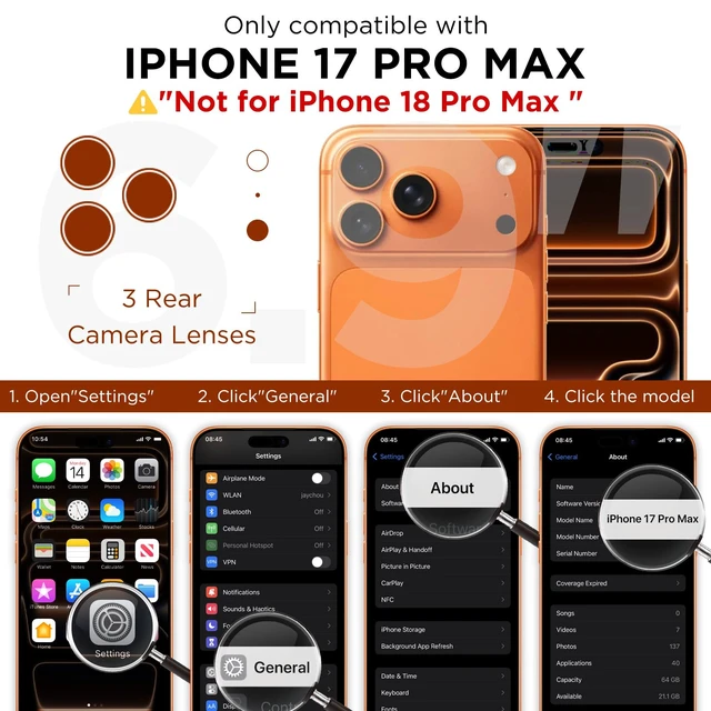 Alt view image 2 of 7 - Magnetic & Screen Protector for iPhone 17 Pro Max Case,Orange | Fit for MagSafe, Builtin AntiScratch TouchSensitive Screen Protector, 360° DualLayer Rugged, MilGrade Drop Protection