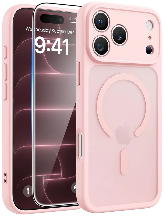 Main image of for iPhone 18 Pro Max Case/iPhone 17 Pro Max Case, Screen Protector | Fit for Magsafe, Camera Protection, Translucent Matte, 14FT Military Grade Drop Proof, Shockproof Phone Cover, Light Pink