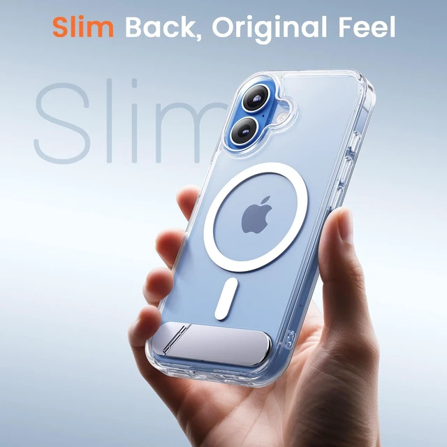 Alt view image 7 of 7 - Magnetic for iPhone 17 Case with Stand, Clear | (Screen Protector)(Compatible with MagSafe)(Military Grade Shockproof) Transparent Drop Protection Slim Phone Case,6.3"