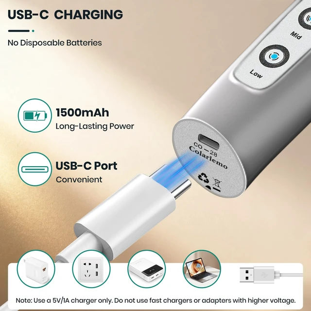 Alt view image 4 of 7 - Milk Frother Handheld Rechargeable, Frother Wand Drink Mixer Electric Whisk for Coffee, Detachable With 3 Stainless Whisks, Hand Mixer for Lattes, Cappuccino, Matcha, Egg, No Stand, Silver