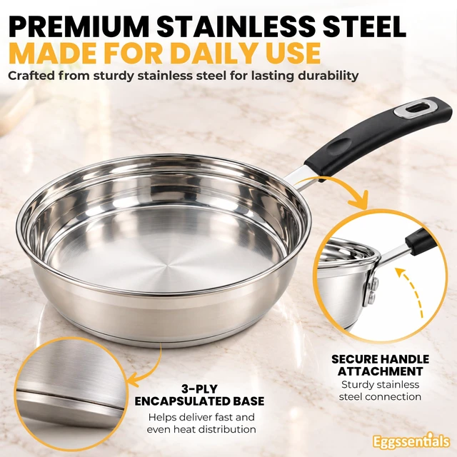 Alt view image 7 of 7 - Egg Poacher - Poached Egg Maker, Stainless Steel Egg Poaching Pan, Poached Eggs Cooker Food Grade Safe PFOA Free with Spatula.