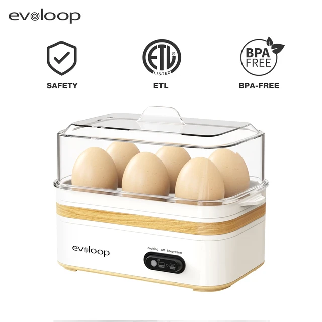 Alt view image 6 of 7 - Rapid Egg Cooker Electric 6 Eggs Capacity, Soft, Medium, Hard Boiled, Poacher, Omelet Maker Egg Poacher With Auto Shut-Off, BPA Free-White