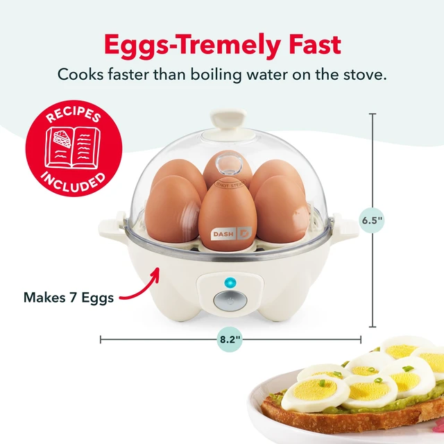 Alt view image 2 of 7 - Rapid Egg Cooker, 7 Eggs, Hard Boiled, Poached & Omelettes, Cream | Electric Egg Poacher, Boiler, Steamer & Omelette Maker, Soft, Medium or Scrambled Eggs, Auto Shut-Off, BPA-Free