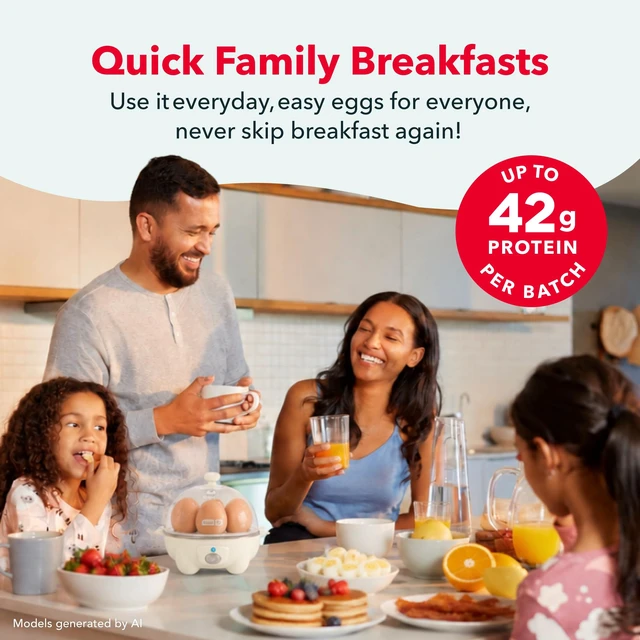 Alt view image 3 of 7 - Rapid Egg Cooker, 7 Eggs, Hard Boiled, Poached & Omelettes, Cream | Electric Egg Poacher, Boiler, Steamer & Omelette Maker, Soft, Medium or Scrambled Eggs, Auto Shut-Off, BPA-Free