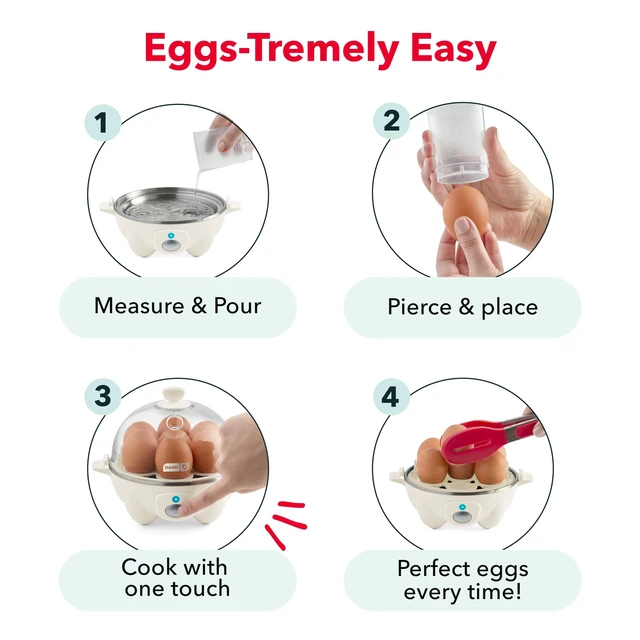 Alt view image 5 of 7 - Rapid Egg Cooker, 7 Eggs, Hard Boiled, Poached & Omelettes, Cream | Electric Egg Poacher, Boiler, Steamer & Omelette Maker, Soft, Medium or Scrambled Eggs, Auto Shut-Off, BPA-Free