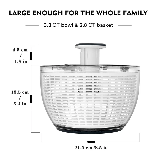 Alt view image 7 of 7 - Vegetable Chopper Onion Cutter with Container Multifunctional Food Chopper with 2 Blades, Salad Spinner Lettuce Dryer, One-handed Easy Press Large Vegetable Dryer Salad Mixer