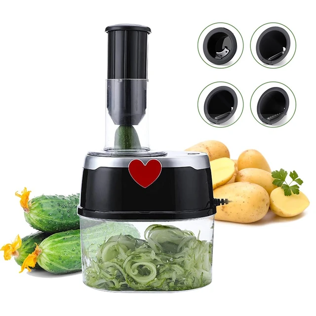 Alt view image 2 of 7 - Vegetable Slicer,Electric Vegetable Fruit Food Quick Cutter Chopper Grater Kitchen Slicer Tool 2L with User Manual,Stainless steel for Potato, Onion, Cucumber