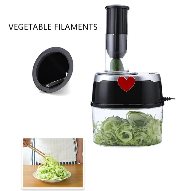 Alt view image 4 of 7 - Vegetable Slicer,Electric Vegetable Fruit Food Quick Cutter Chopper Grater Kitchen Slicer Tool 2L with User Manual,Stainless steel for Potato, Onion, Cucumber