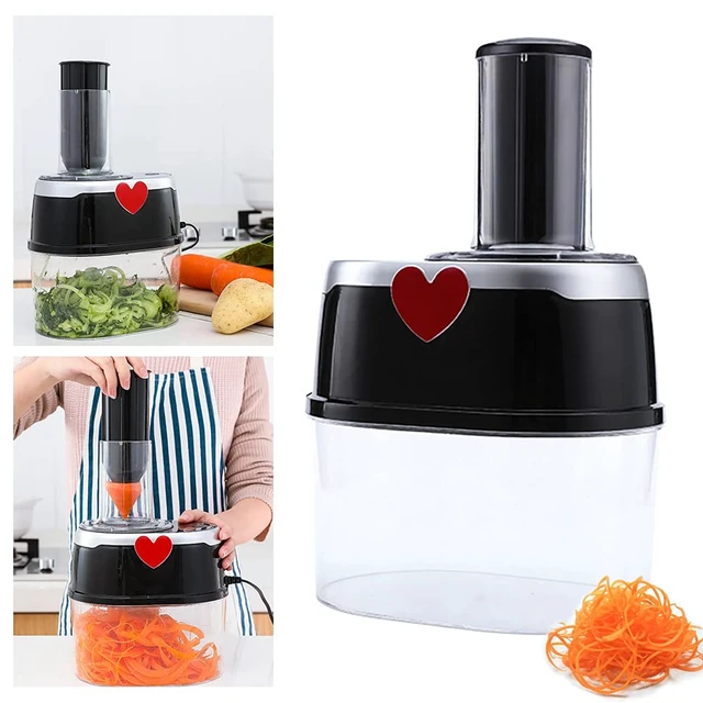 Alt view image 3 of 7 - Vegetable Slicer,Electric Vegetable Fruit Food Quick Cutter Chopper Grater Kitchen Slicer Tool 2L with User Manual,Stainless steel for Potato, Onion, Cucumber