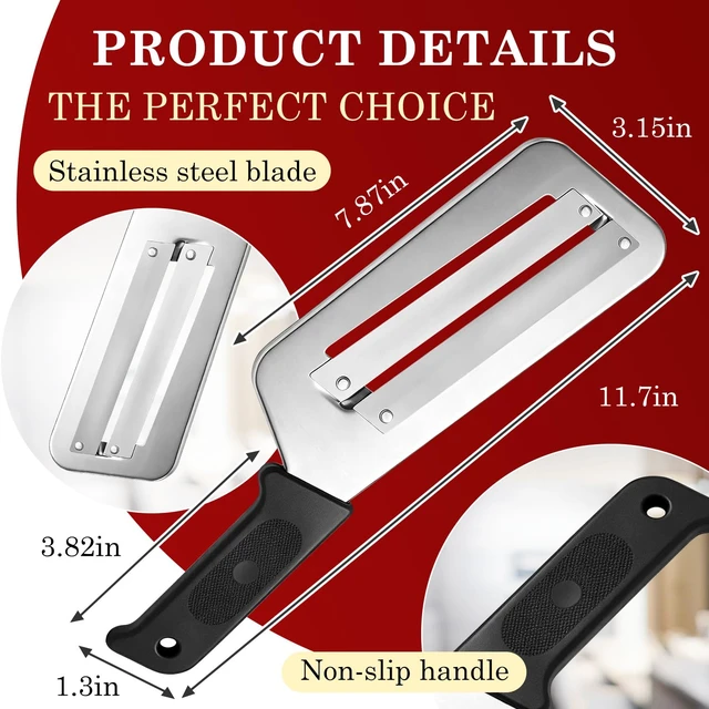 Alt view image 7 of 7 - Cabbage Shredder for Coleslaw, Stainless Steel Double Blade Vegetable Slicer, Handheld Mandoline Chopper for Lettuce Cucumber Carrot, Kitchen Grater for Sauerkraut Kimchi (1 Pack Black)