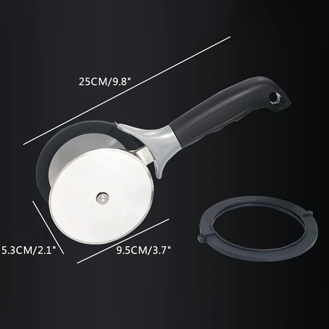 Alt view image 2 of 7 - Salad Chopper Tool Lettuce Chopper with Protective Covers Dual Wheels Stainless Steel Circle Cutter Quick Kitchen Prep