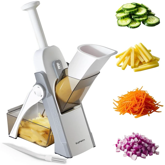 Main image of Safe Mandoline Slicer, Potato Slicer Maual Vegetable Chopper Adjustable Thickness Food Cutter, Kitchen Chopping Artifact for Cooking Meal Prep (Gray)