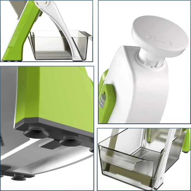 Alt view image 7 of 7 - Safe Potato Slicer, Chips French Fry Cutter Adjustable 1-8 mm | Julienne Dicer,Vegetables Slicer Fry Food Cutter,Stainless Steel Blades, Foldable Dishwasher Safe,Gifts