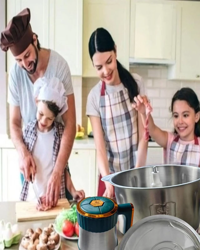 Alt view image 6 of 7 - 5L Electric Meat Grinder, 500W Vegetable Chopper & food grinder | 5L stainless steel bowl, 500W motor, five speeds, six-blade assembly, safety lock, and overheat protection