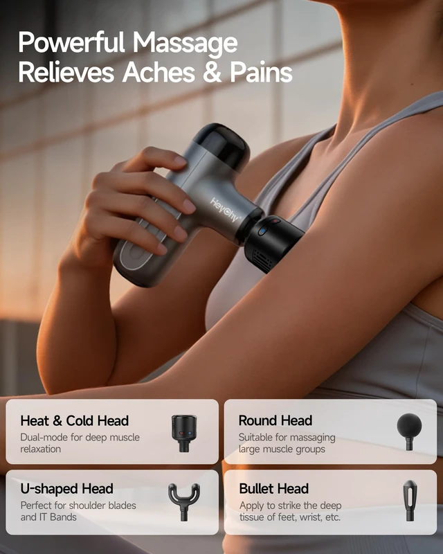 Alt view image 7 of 7 - Mini Massage Gun, Deep Tissue Handheld Massager with Heat & Cold | Pocket-sized Design, Portable Percussion Massager, Muscle Soreness Relief and Post-Workout Recovery, FSA Eligible HSA