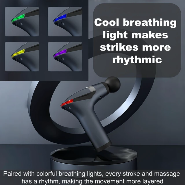 Alt view image 7 of 7 - 3-in-1 Deep Tissue Massage Gun with Removable Extended Handle & Massage Belt, 12 Speed Levels & 4 Replaceable Heads,Back Pain, Muscle Recovery for Athletes & Seniors (Dark Gray)