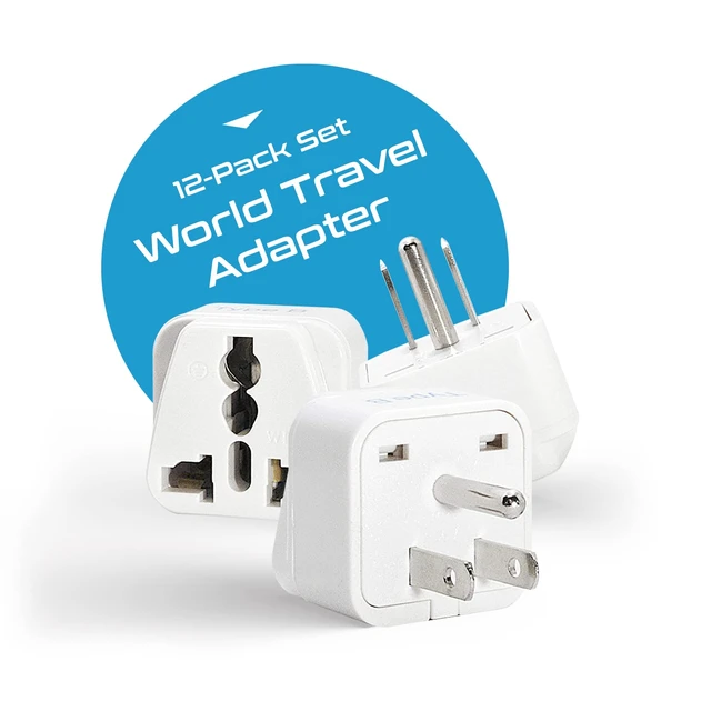 Alt view image 2 of 7 - Travel Adapter with Types A-M Plugs, Travel Plug Adapter Set Compatible with Power Sockets in All Continents, Compact World International Plug Adaptor Kit, Set of 12,GP-12PK