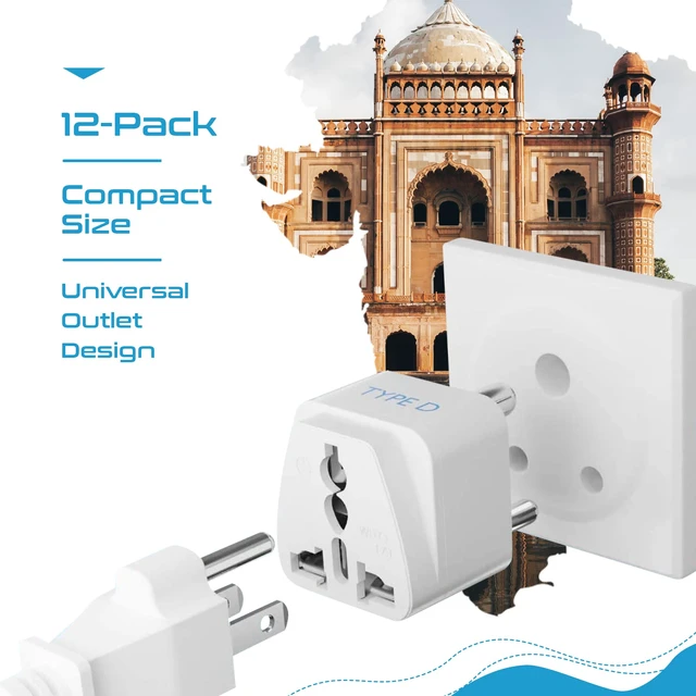 Alt view image 7 of 7 - Travel Adapter with Types A-M Plugs, Travel Plug Adapter Set Compatible with Power Sockets in All Continents, Compact World International Plug Adaptor Kit, Set of 12,GP-12PK