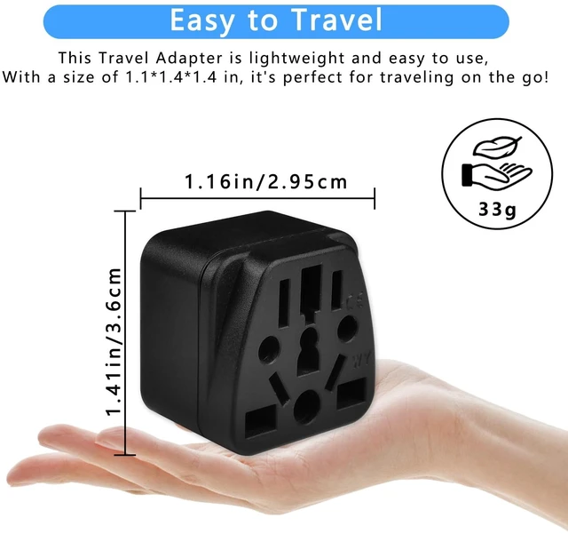 Alt view image 5 of 6 - 1 Pack EU to US Plug Adapter, Europe to US Plug Adapter | EU,UK,CN,AU,JP to USA (Type B), Adapter Europe to USA, Plug Adapter Europe to USA (Black)