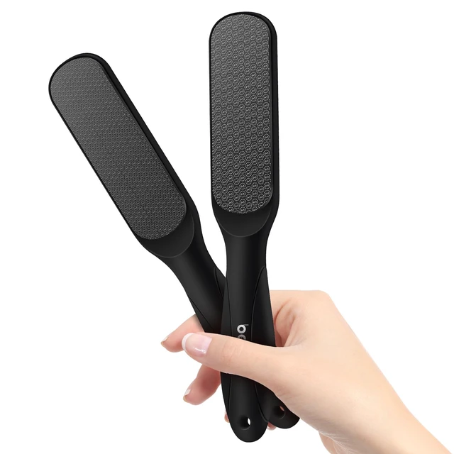 Alt view image 2 of 7 - Double-Sided Glass Foot File Callus Remover(1 PCS), Foot Scrubber for Dead Skin, Smooth Feet Pedicure Tools for Feet, Pumice Stone for Feet, Heel Scraper for Cracked Heels - Black