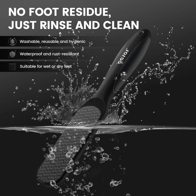 Alt view image 6 of 7 - Double-Sided Glass Foot File Callus Remover(1 PCS), Foot Scrubber for Dead Skin, Smooth Feet Pedicure Tools for Feet, Pumice Stone for Feet, Heel Scraper for Cracked Heels - Black