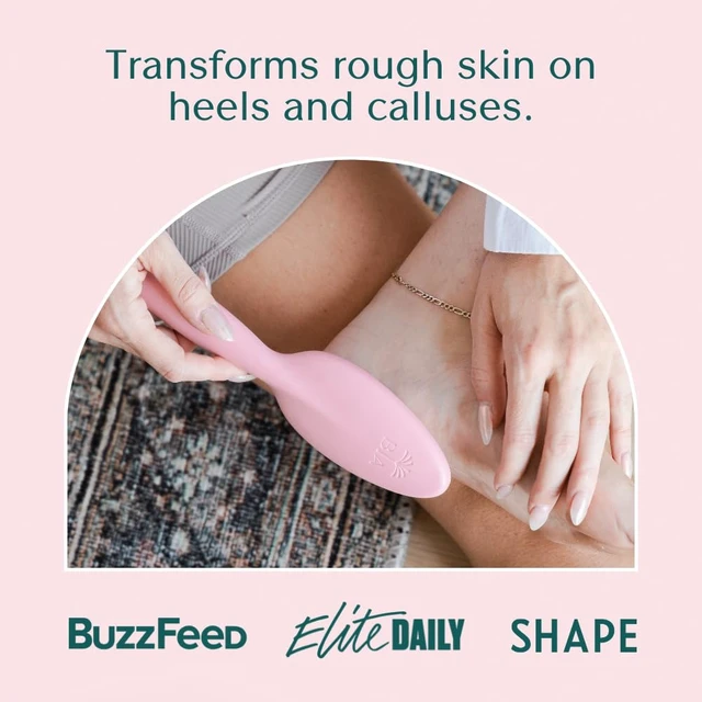 Alt view image 2 of 5 - Handled Nano Glass Foot File, Callus & Dead Skin Remover, Pink | Lightweight Shower Foot Scrubber, Pedicure Foot Buffer, Removes Dry, Cracked Skin to Get Smooth Salon Ready Feet in Minutes