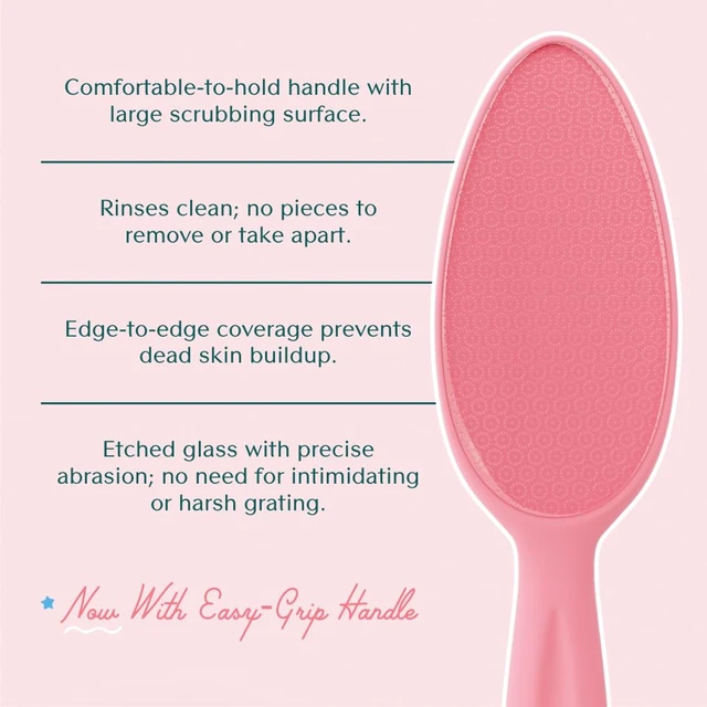 Alt view image 3 of 5 - Handled Nano Glass Foot File, Callus & Dead Skin Remover, Pink | Lightweight Shower Foot Scrubber, Pedicure Foot Buffer, Removes Dry, Cracked Skin to Get Smooth Salon Ready Feet in Minutes