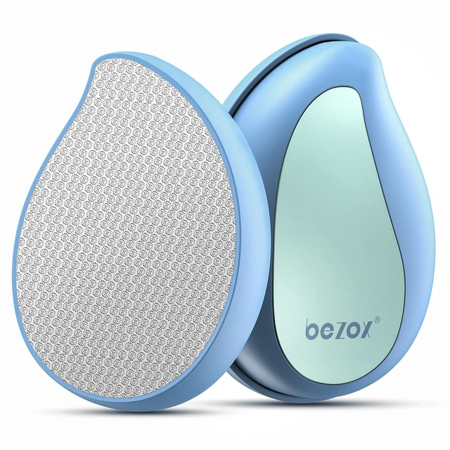 Main image of Glass Foot File Callus Remover Professional Foot Scrubber for Dead Skin & Cracked Heels Premium Pedicure Tools for Feet with Anti-Slip Handle and Protective Cover - Blue
