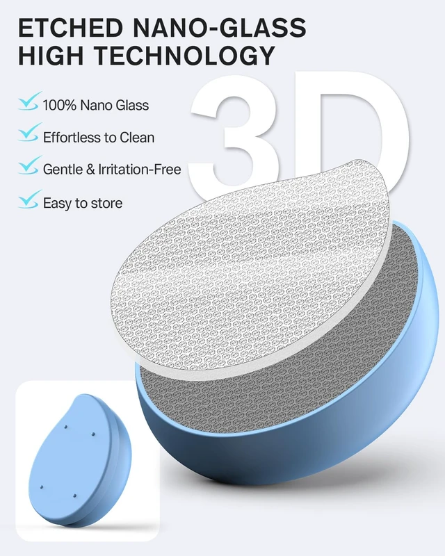 Alt view image 5 of 7 - Glass Foot File Callus Remover Professional Foot Scrubber for Dead Skin & Cracked Heels Premium Pedicure Tools for Feet with Anti-Slip Handle and Protective Cover - Blue