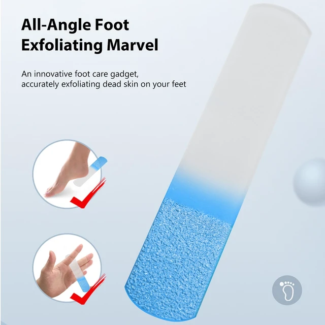Alt view image 2 of 7 - 2Pcs (Pink + Blue) Glass Foot File Pedicure Rasp - Professional Pedicure Tools for Smooth, Soft Feet - Premium Foot Scrubber for Calluses, Corns, and Dead Skin Removal