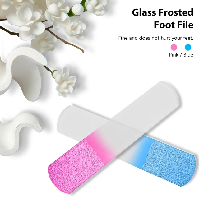Alt view image 4 of 7 - 2Pcs (Pink + Blue) Glass Foot File Pedicure Rasp - Professional Pedicure Tools for Smooth, Soft Feet - Premium Foot Scrubber for Calluses, Corns, and Dead Skin Removal