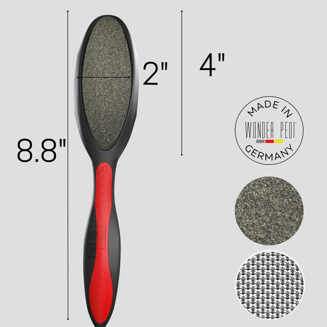 Alt view image 6 of 7 - Made in Germany Ceramic Stone and Stainless Steel Foot File, Double Sided Callus Remover, Feet Scrubber, Professional Pedicure Foot Care Tool Rasp, Long Lasting Foot Buffer, Heel Scraper, Wonder Pedi