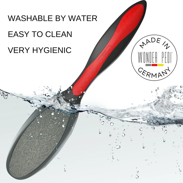 Alt view image 7 of 7 - Made in Germany Ceramic Stone and Stainless Steel Foot File, Double Sided Callus Remover, Feet Scrubber, Professional Pedicure Foot Care Tool Rasp, Long Lasting Foot Buffer, Heel Scraper, Wonder Pedi