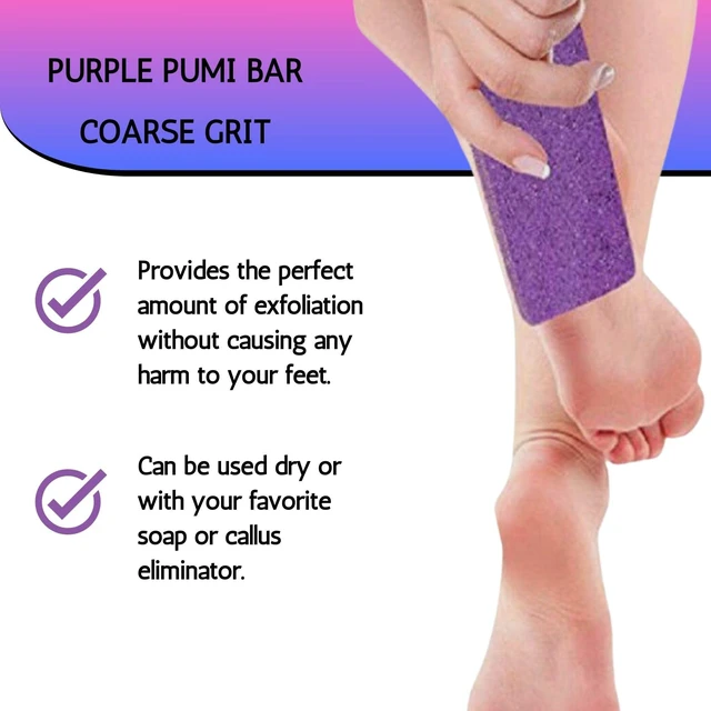 Alt view image 6 of 6 - PUMI Bar Foot Callus Remover, Extra-Coarse, Purple, 4 Count | Pumice Stone for Feet, Extra-Coarse Foot Scrubber for Dead Skin & Calluses, Helps Smooth Feet & Heels, Use Wet or Dry