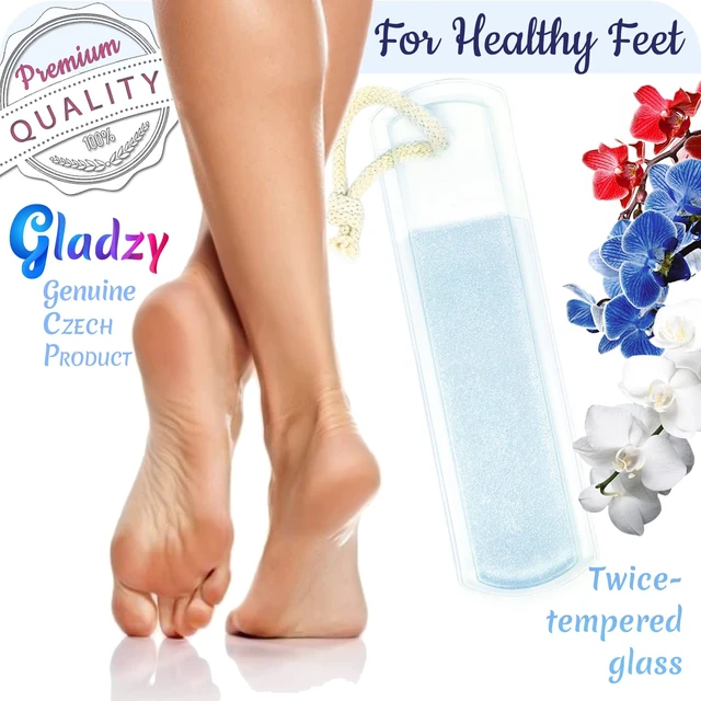 Alt view image 3 of 7 - Czech Glass Foot File - Two-Sided Different Grit Surface, Gentle Callus Remover, Pedicure & Spa Rough Skin Scrubber, Professional Toenail and Heels Care, EU Quality, Large Size