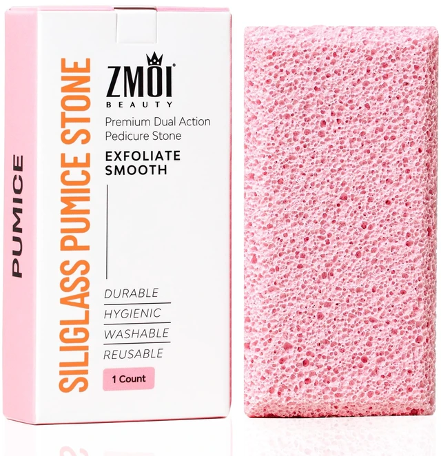 Main image of Siliglass Pumice Stone Callus Remover for Feet, Elbows, Hands, and Knees, Spain Made - 2 in 1 Pedicure Exfoliator and Scrubber for Rough, Hard Skin (1 Pack)