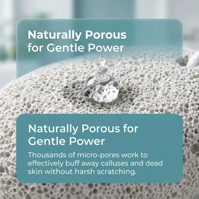 Alt view image 4 of 7 - 2-Pack Natural Pumice Stone for Feet Lava Callus Remover for Dry or Wet Use, Natural Foot File Exfoliation, Pedicure Tools for at Home, White