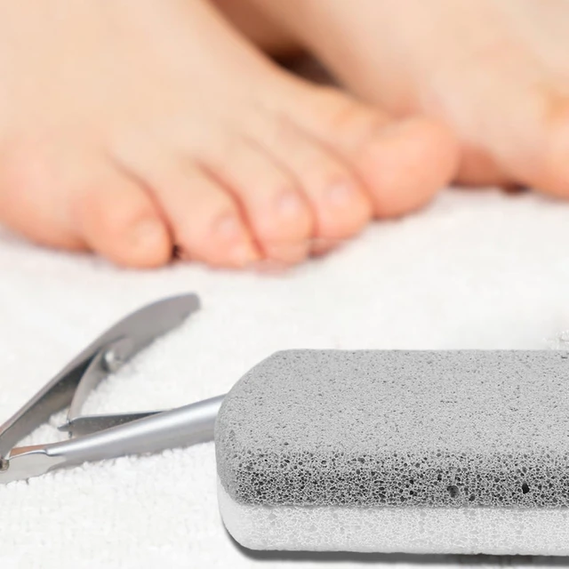 Alt view image 4 of 7 - 2pcs Dual-Sided Pumice Foot Scrubber with Ergonomic Handle | Pumice and PU Build, Manual Pedicure Tool, Easy to Clean, for Home Foot Bath Use