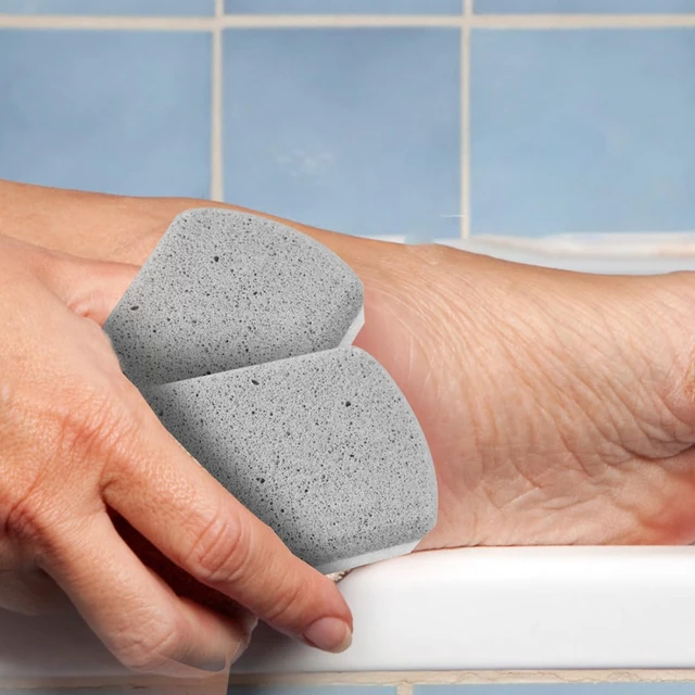 Alt view image 5 of 7 - 2pcs Dual-Sided Pumice Foot Scrubber with Ergonomic Handle | Pumice and PU Build, Manual Pedicure Tool, Easy to Clean, for Home Foot Bath Use