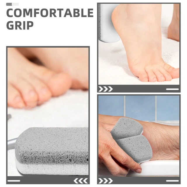 Alt view image 3 of 7 - 2pcs Dual-Sided Pumice Foot Scrubber with Ergonomic Handle | Pumice and PU Build, Manual Pedicure Tool, Easy to Clean, for Home Foot Bath Use