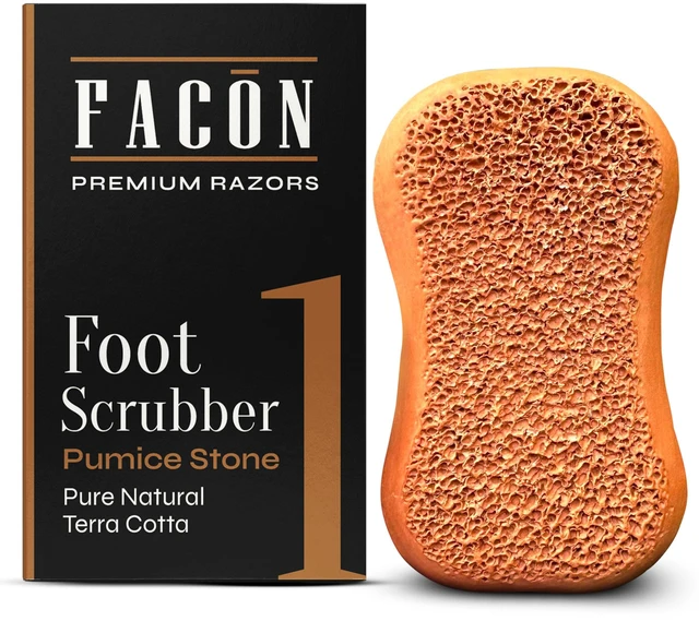 Main image of Pumice Stone for Feet Callus Remover - Terra-Cotta Foot Scrubber with 2 Sides, 100% Pure Natural Foot Pumice Stone, Pedicure Pumice Stone Scrubber, Foot Exfoliator, Removes Calluses & Dead Skin