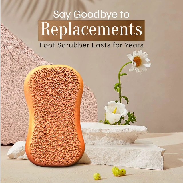 Alt view image 2 of 7 - Pumice Stone for Feet Callus Remover - Terra-Cotta Foot Scrubber with 2 Sides, 100% Pure Natural Foot Pumice Stone, Pedicure Pumice Stone Scrubber, Foot Exfoliator, Removes Calluses & Dead Skin