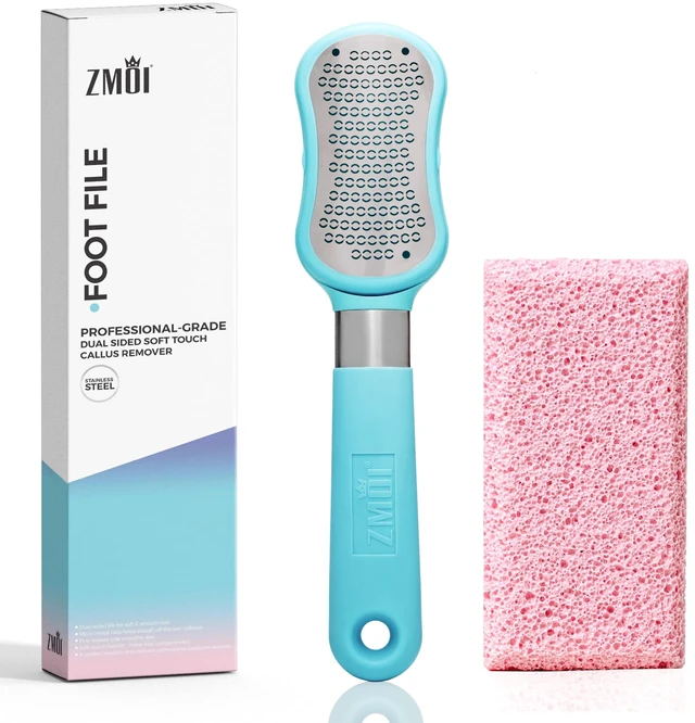 Main image of Premium Foot File 2-in-1 Callus Remover for Feet with Dead Skin Storage + 2 in 1 Siliglass Pumice Stone Callus Remover for Feet, Elbows, Hands, and Knees