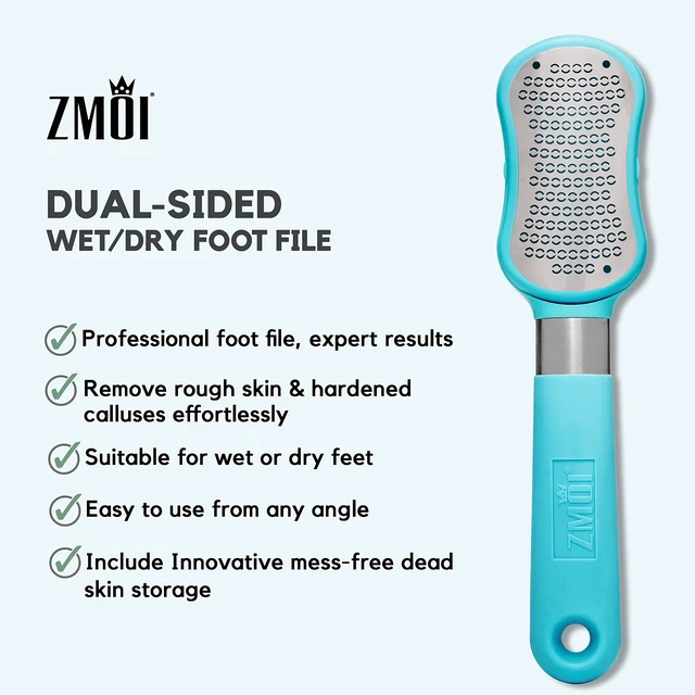 Alt view image 4 of 7 - Premium Foot File 2-in-1 Callus Remover for Feet with Dead Skin Storage + 2 in 1 Siliglass Pumice Stone Callus Remover for Feet, Elbows, Hands, and Knees
