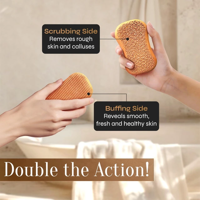 Alt view image 3 of 7 - Pumice Stone for Feet Callus Remover - Terra-Cotta Foot Scrubber with 2 Sides, 100% Pure Natural Foot Pumice Stone, Pedicure Pumice Stone Scrubber, Foot Exfoliator, Removes Calluses & Dead Skin